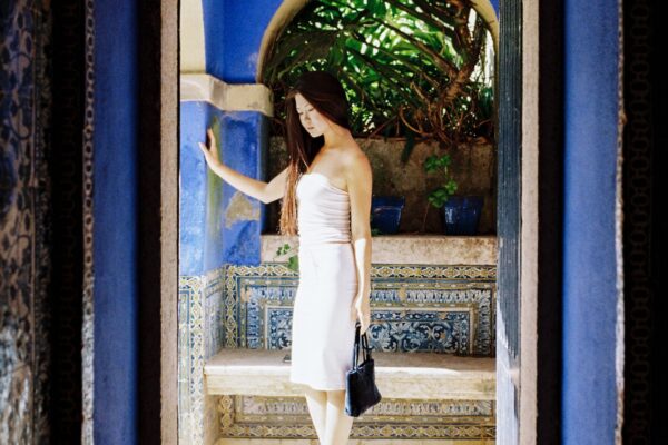Portrait of a model in a Portuguese garden