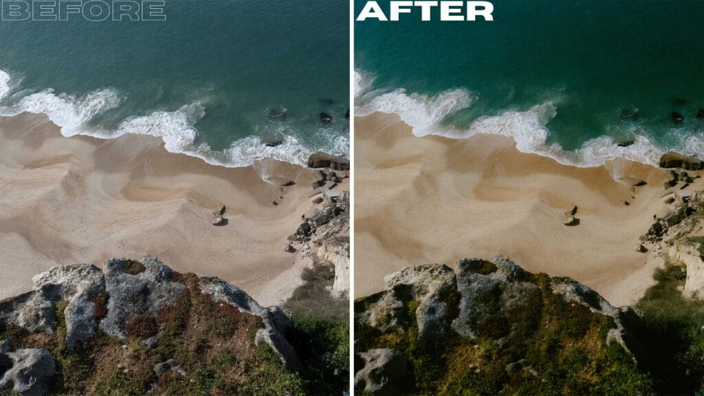 lightroom preset edits for a beach photo