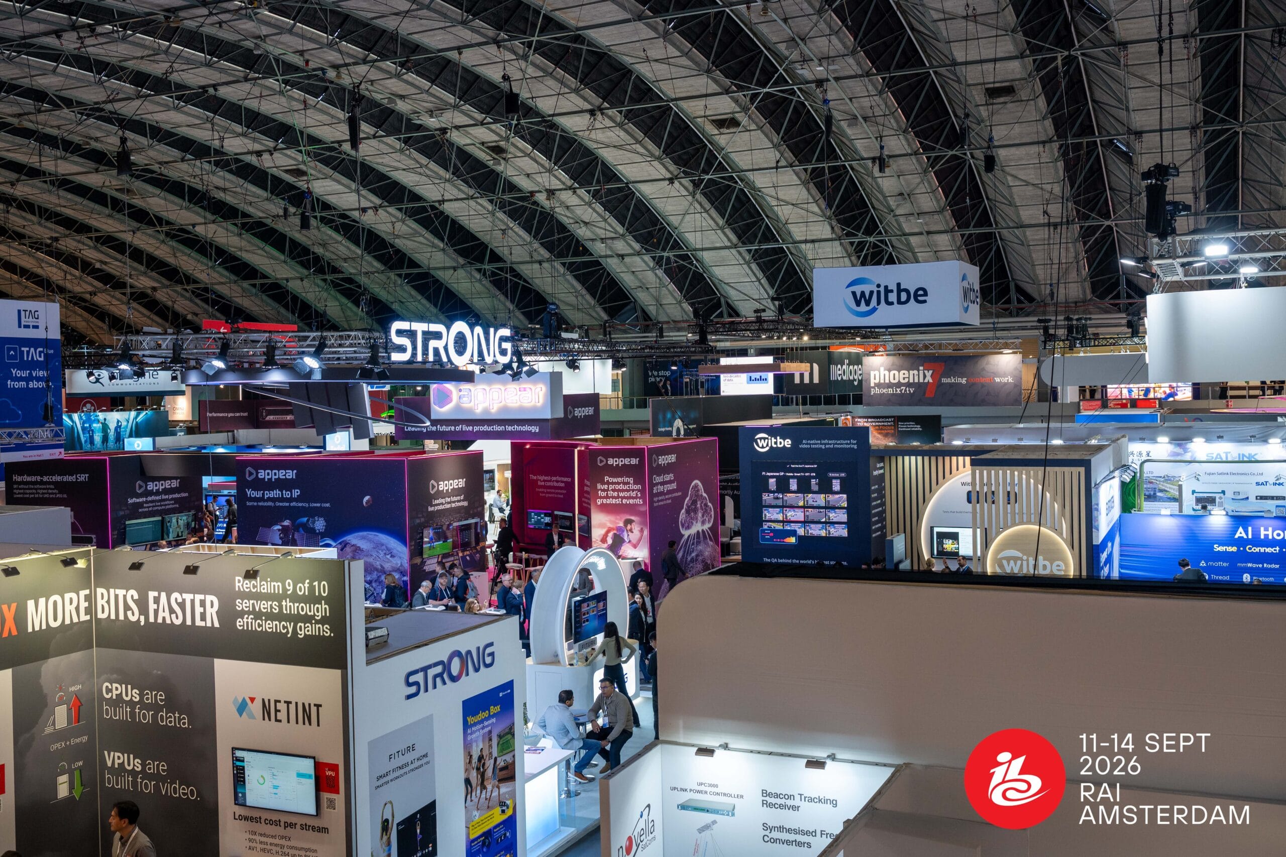 Exhibitor stands at IBC 2026, RAI Amsterdam